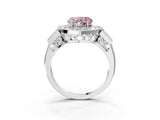 White gold Milgrain Fancy Pink Heart Cut Diamond Halo Split Shank Ring_15