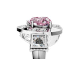 White gold Milgrain Fancy Pink Heart Cut Diamond Halo Split Shank Ring_17