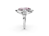 White gold Milgrain Fancy Pink Marquise Cut Diamond Halo Split Shank Ring_2