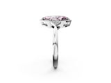 White gold Milgrain Fancy Pink Marquise  Cut Diamond Ring with Tapered Pave Band and Four Prong Setting_5