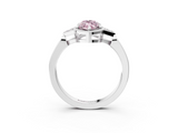 White gold Milgrain Fancy Pink Marquise  Cut Diamond Ring with Tapered Pave Band and Four Prong Setting_6