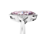White gold Milgrain Fancy Pink Marquise  Cut Diamond Ring with Tapered Pave Band and Four Prong Setting_8