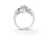 White gold Milgrain Fancy Pink Oval Cut Diamond Halo Split Shank Ring_15
