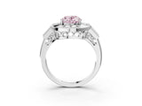 White gold Milgrain Fancy Pink Oval Cut Diamond Halo Split Shank Ring_3