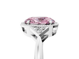 White gold Milgrain Fancy Pink Oval  Cut Diamond Ring with Tapered Pave Band and Four Prong Setting_8