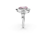 White gold Milgrain Fancy Pink Pear Cut Diamond Halo Split Shank Ring_14