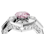 White gold Milgrain Fancy Pink Pear Cut Diamond Halo Split Shank Ring_16