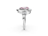 White gold Milgrain Fancy Pink Pear Cut Diamond Halo Split Shank Ring_2