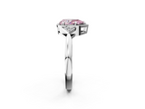White gold Milgrain Fancy Pink Pear  Cut Diamond Ring with Tapered Pave Band and Four Prong Setting_5