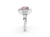 White gold Milgrain Fancy Pink Princess Cut Diamond Halo Split Shank Ring_2