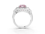 White gold Milgrain Fancy Pink Princess Cut Diamond Halo Split Shank Ring_3