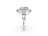 White gold Milgrain Fancy Pink Radiant Cut Diamond Halo Split Shank Ring_14