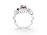 White gold Milgrain Fancy Pink Radiant Cut Diamond Halo Split Shank Ring_15
