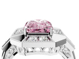 White gold Milgrain Fancy Pink Radiant Cut Diamond Halo Split Shank Ring_16