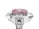 White gold Milgrain Fancy Pink Radiant Cut Diamond Halo Split Shank Ring_17