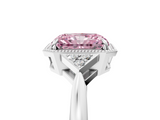 White gold Milgrain Fancy Pink Radiant  Cut Diamond Ring with Tapered Pave Band and Four Prong Setting_8