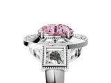 White gold Milgrain Fancy Pink Round Cut Diamond Halo Split Shank Ring_29