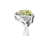 White gold Milgrain Fancy Yellow Heart  Cut Diamond Ring with Tapered Pave Band and Four Prong Setting_8