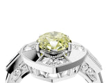White gold Milgrain Fancy Yellow Marquise Cut Diamond Halo Split Shank Ring_4