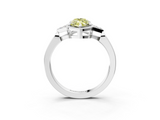 White gold Milgrain Fancy Yellow Marquise  Cut Diamond Ring with Tapered Pave Band and Four Prong Setting_3