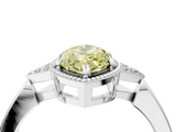 White gold Milgrain Fancy Yellow Marquise  Cut Diamond Ring with Tapered Pave Band and Four Prong Setting_4