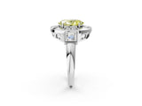 White gold Milgrain Fancy Yellow Oval Cut Diamond Halo Split Shank Ring_14