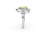 White gold Milgrain Fancy Yellow Pear Cut Diamond Halo Split Shank Ring_14