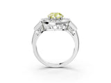 White gold Milgrain Fancy Yellow Pear Cut Diamond Halo Split Shank Ring_15