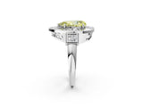 White gold Milgrain Fancy Yellow Pear Cut Diamond Halo Split Shank Ring_38