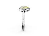 White gold Milgrain Fancy Yellow Pear  Cut Diamond Ring with Tapered Pave Band and Four Prong Setting_5