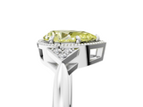 White gold Milgrain Fancy Yellow Pear  Cut Diamond Ring with Tapered Pave Band and Four Prong Setting_8