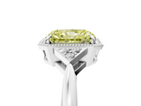 White gold Milgrain Fancy Yellow Radiant  Cut Diamond Ring with Tapered Pave Band and Four Prong Setting_8