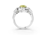 White gold Milgrain Fancy Yellow Round Cut Diamond Halo Split Shank Ring_15