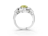White gold Milgrain Fancy Yellow Round Cut Diamond Halo Split Shank Ring_3