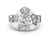 White gold Milgrain Heart Cut Diamond Halo Split Shank Ring_132
