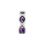 White gold Milgrain Marquise Amethyst Half Eternity Band with Bezel Setting_23