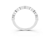 White gold Milgrain Marquise Aquamarine Half Eternity Band with Bezel Setting_21