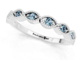 White gold Milgrain Marquise Aquamarine Half Eternity Band with Bezel Setting_31