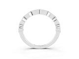 White gold Milgrain Marquise Blue Sapphire Half Eternity Band with Bezel Setting_21