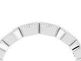 White gold Milgrain Marquise Blue Sapphire Half Eternity Band with Bezel Setting_22