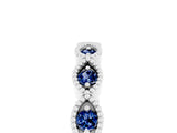 White gold Milgrain Marquise Blue Sapphire Half Eternity Band with Bezel Setting_23