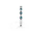 White gold Milgrain Marquise Blue Topaz Half Eternity Band with Bezel Setting_44