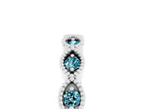 White gold Milgrain Marquise Blue Topaz Half Eternity Band with Bezel Setting_59