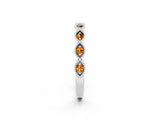 White gold Milgrain Marquise Citrine Half Eternity Band with Bezel Setting_32