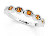 White gold Milgrain Marquise Citrine Half Eternity Band with Bezel Setting_39