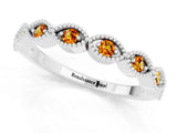 White gold Milgrain Marquise Citrine Half Eternity Band with Bezel Setting_43