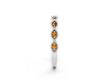 White gold Milgrain Marquise Citrine Half Eternity Band with Bezel Setting_44
