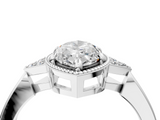 White gold Milgrain Marquise Cut Diamond Ring with Tapered Pave Band and Four Prong Setting_7
