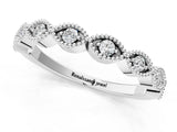 White gold Milgrain Marquise Diamond Half Eternity Band with Bezel Setting_53