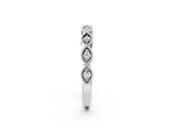 White gold Milgrain Marquise Diamond Half Eternity Band with Bezel Setting_54